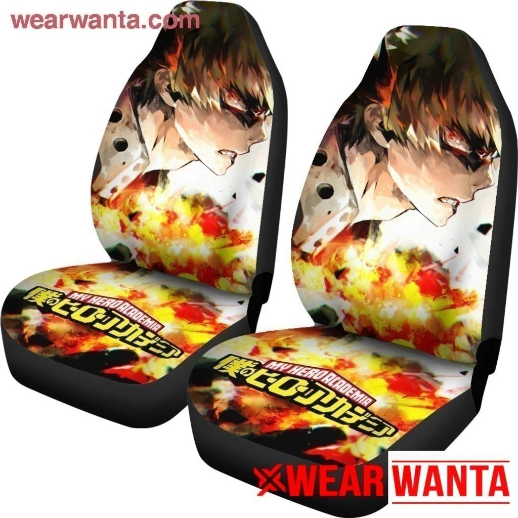 Anger Katsuki Bakugo With Red Eyes Fire My Hero Academia Car Seat Covers MN04 - Image 3