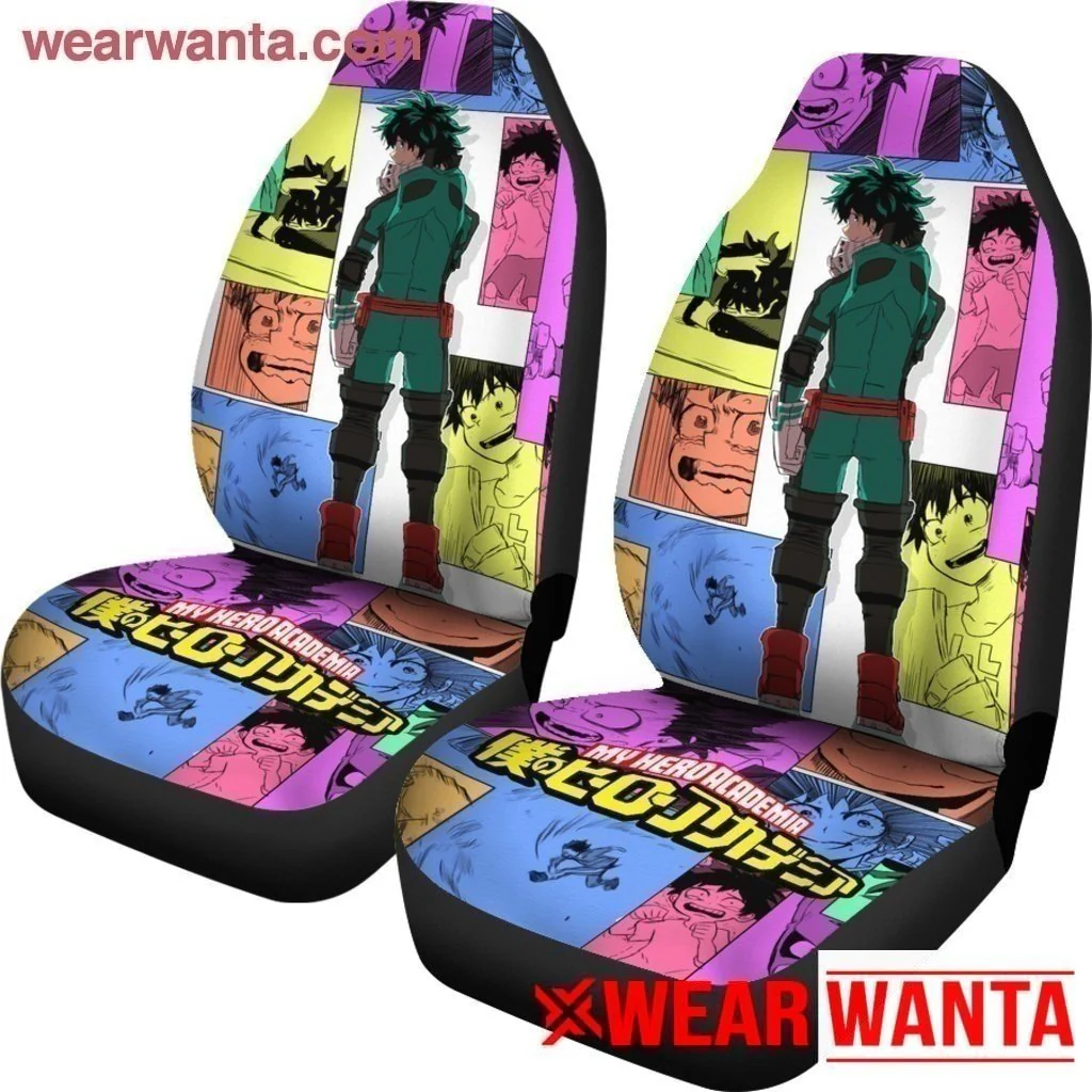 Cute Izuku Midoriya Collage My Hero Academia Car Seat Covers MN04 - Image 3