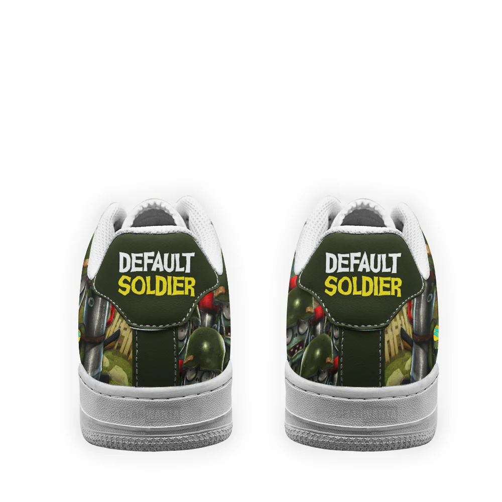 Plants Vs Zombies Default Soldierv Low-Top Leather Sneakers Custom Name - Image 4