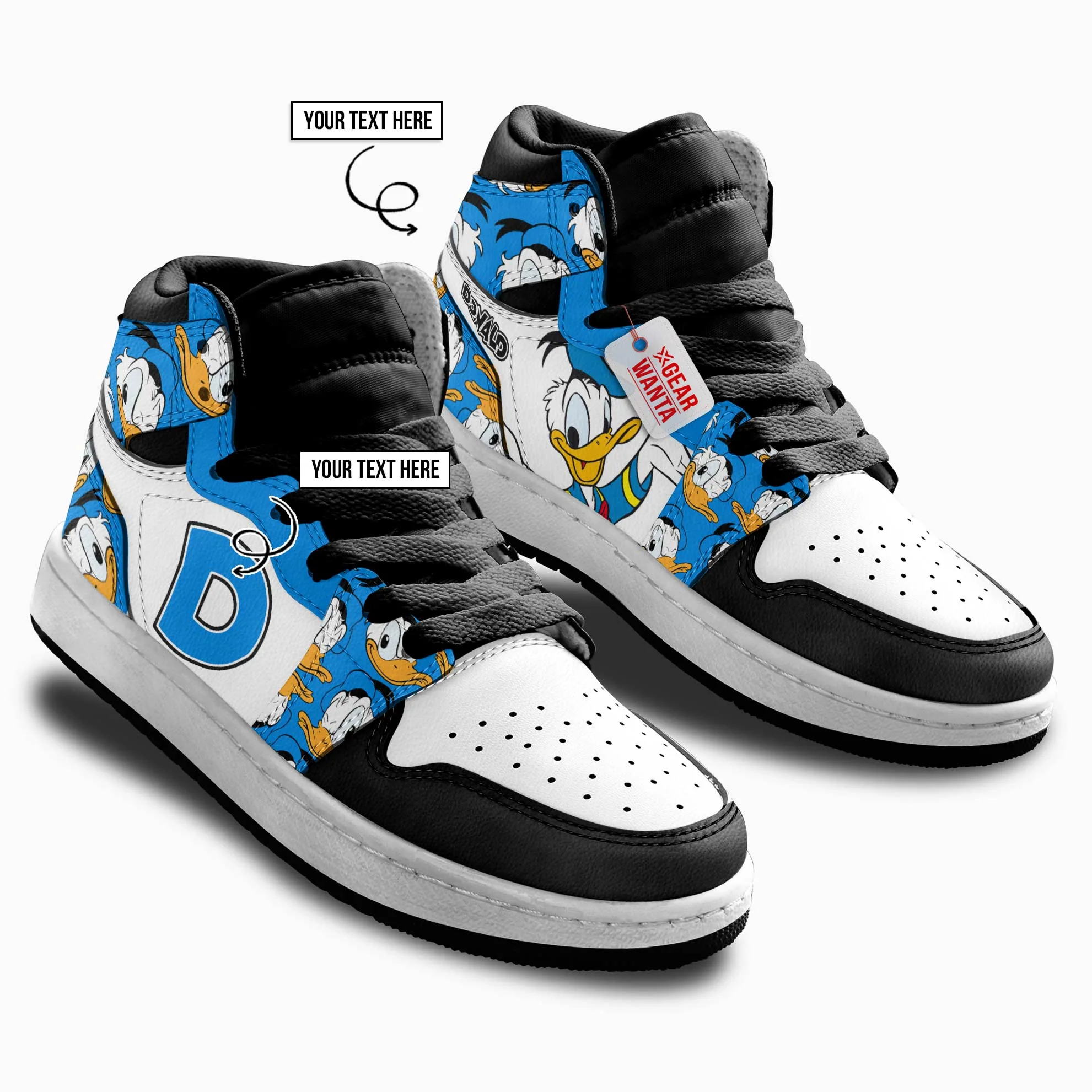 Donald Duck Kids High-Top Leather Sneakers - Image 3