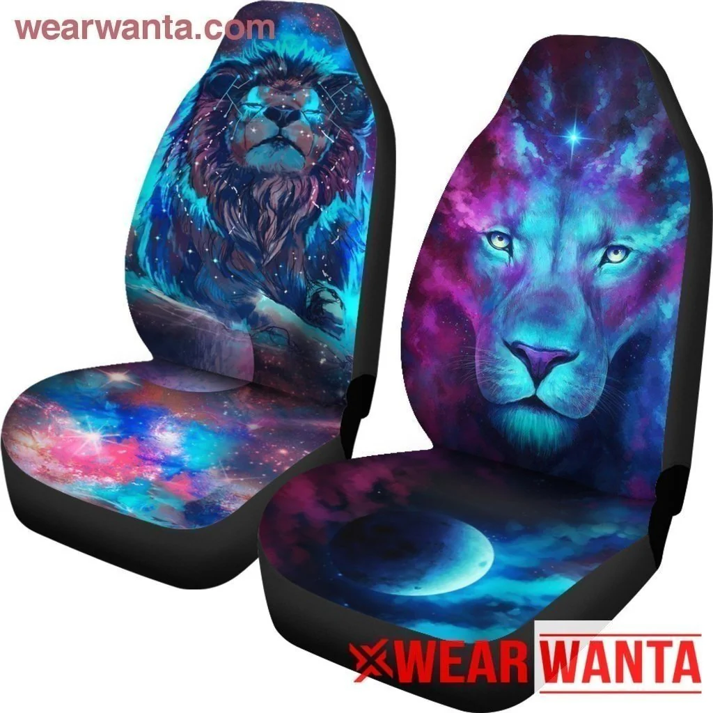 Galaxy Of Lion Neon Light Car Seat Covers LT03 - Image 3