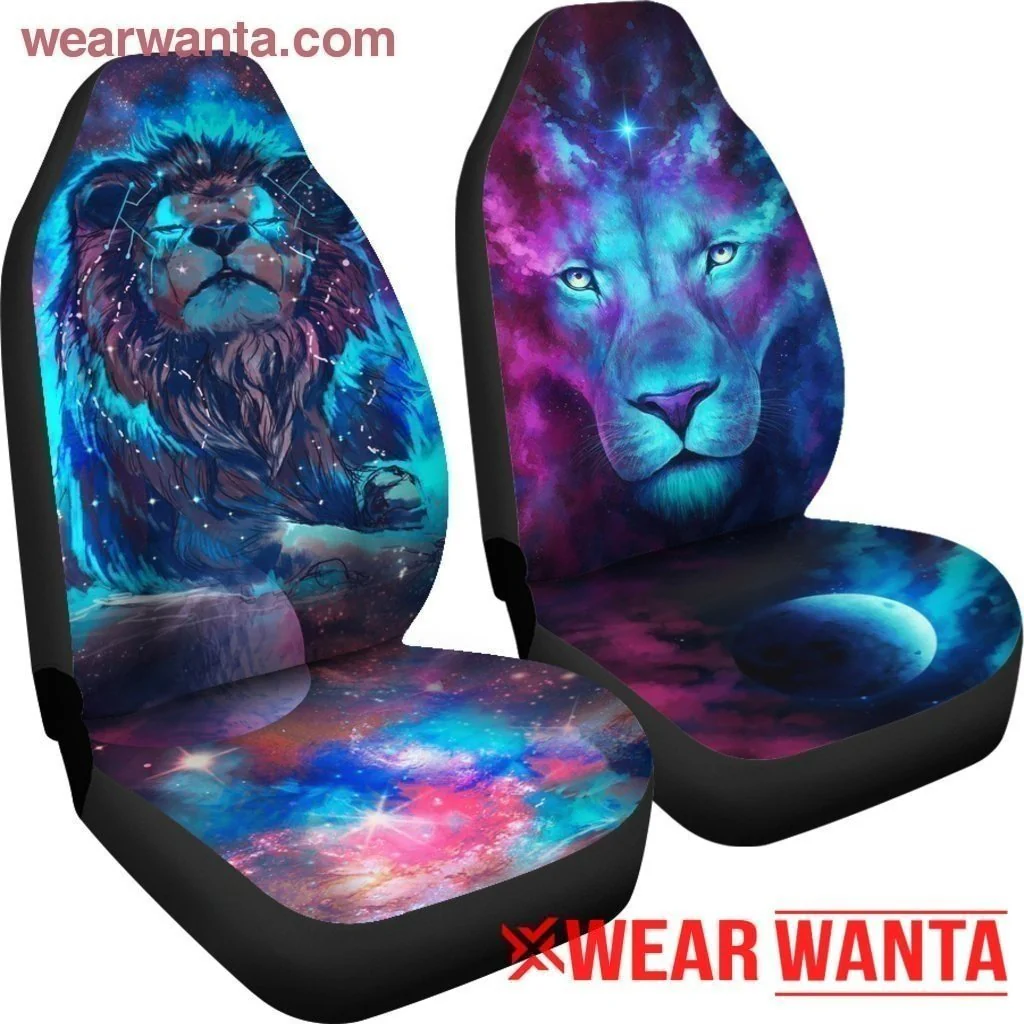 Galaxy Of Lion Neon Light Car Seat Covers LT03 - Image 5