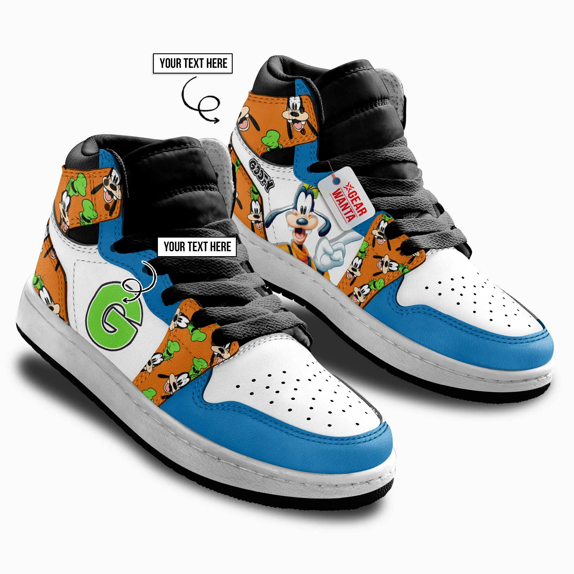 Goofy Kids High-Top Leather Sneakers - Image 3