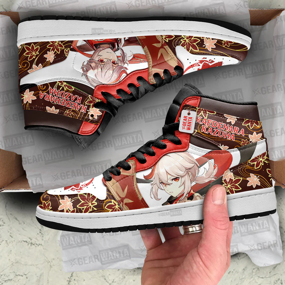 Kaedehara Kazuha High-Top Leather Sneakers Game Custom Name - Image 3