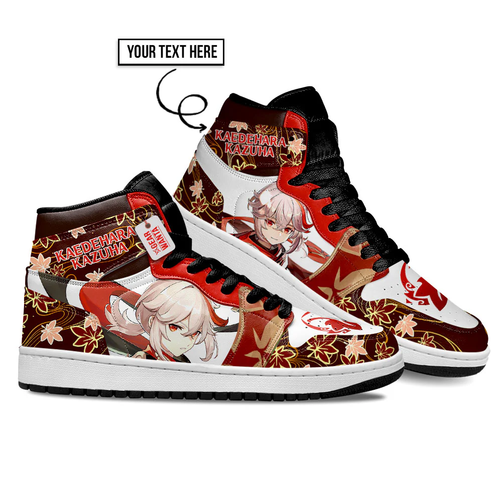 Kaedehara Kazuha High-Top Leather Sneakers Game Custom Name - Image 4