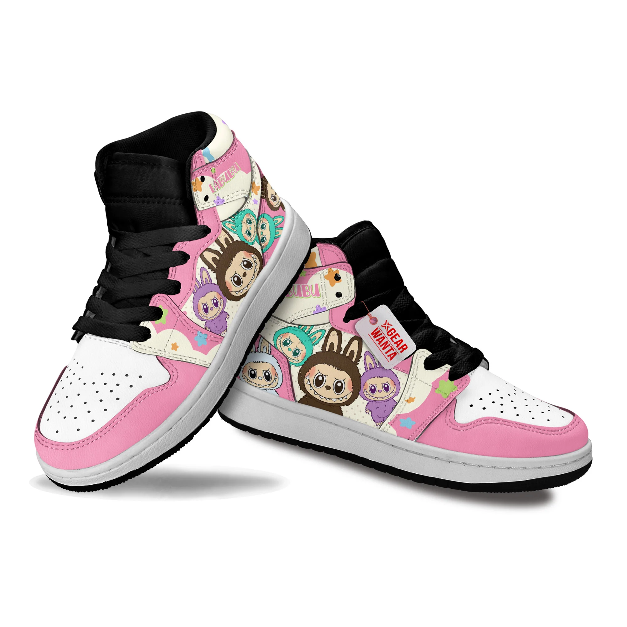 Labubu Kids High-Top Leather Sneakers Custom - Image 3