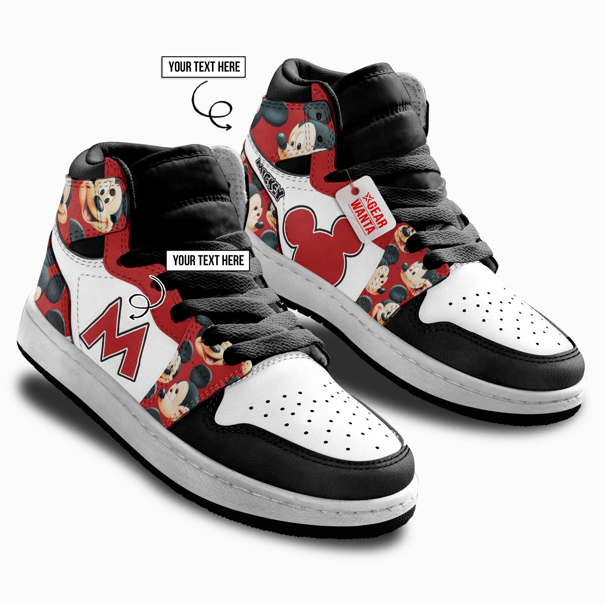 Mickey Kids High-Top Leather Sneakers - Image 3