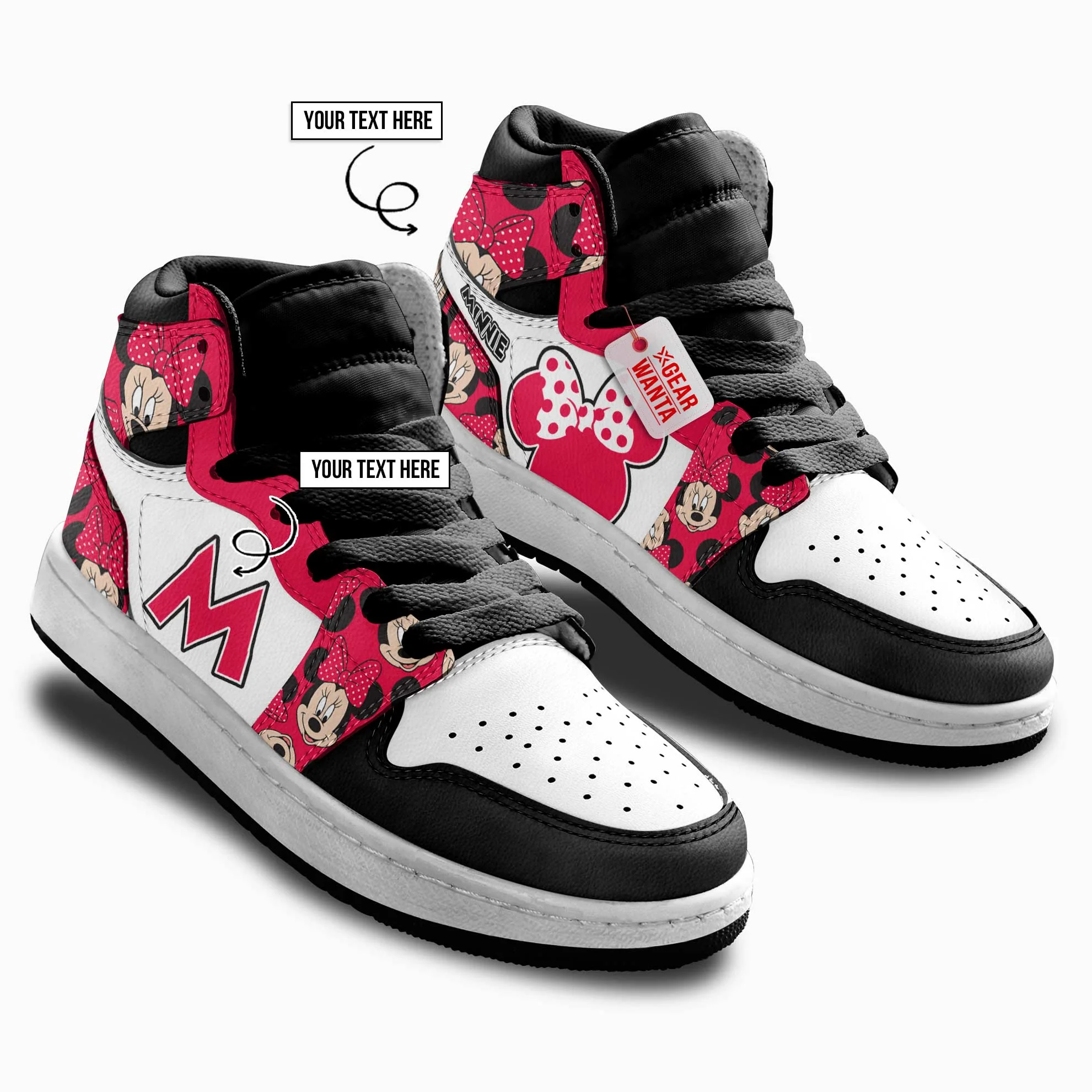Minnie Kids High-Top Leather Sneakers - Image 3