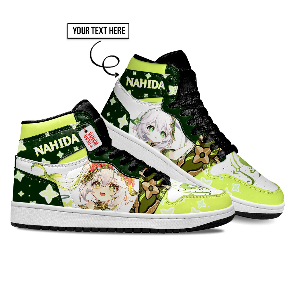 Nahida High-Top Leather Sneakers Game Custom Name - Image 4
