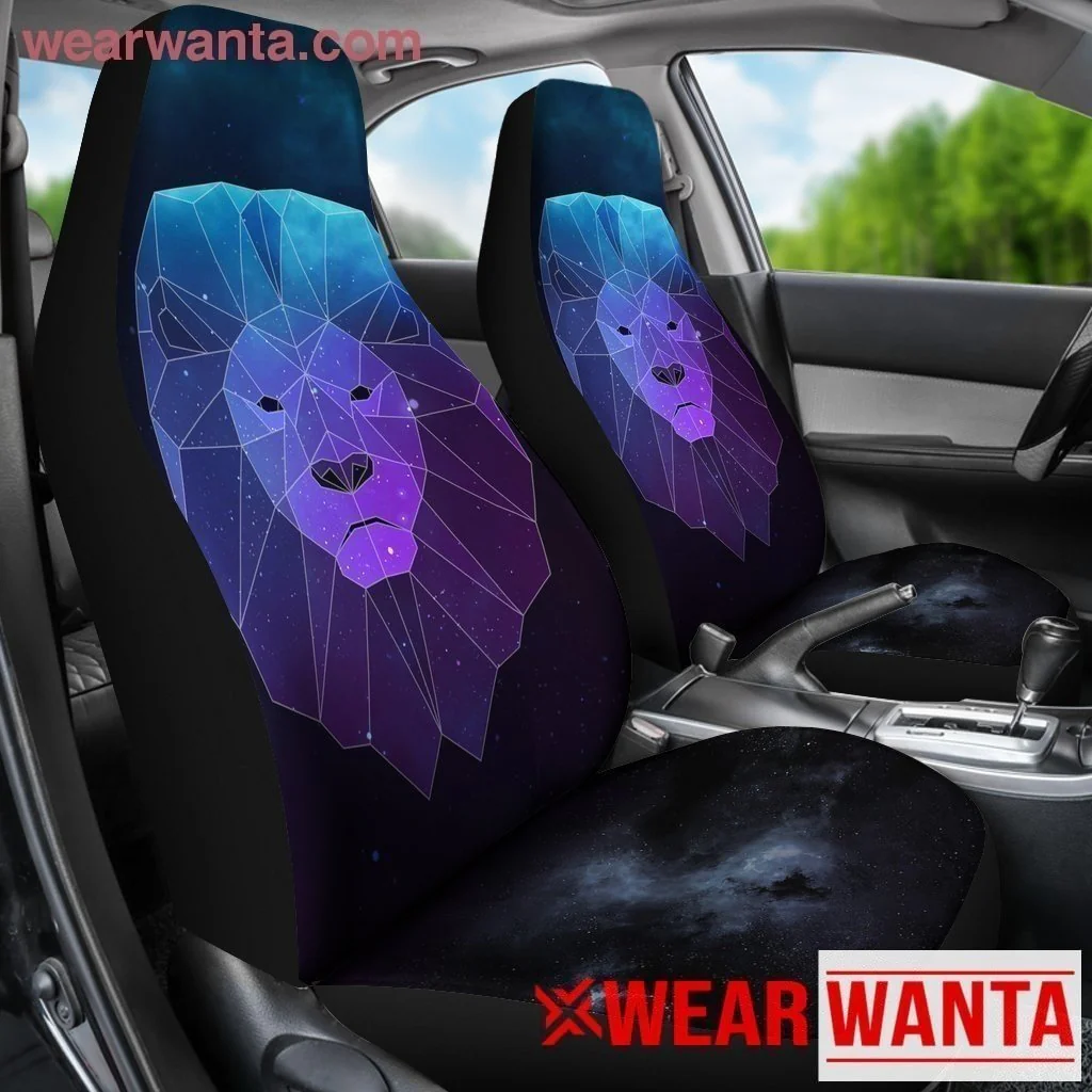 Sad Lion Face Neon Car Seat Covers LT03 - Image 4