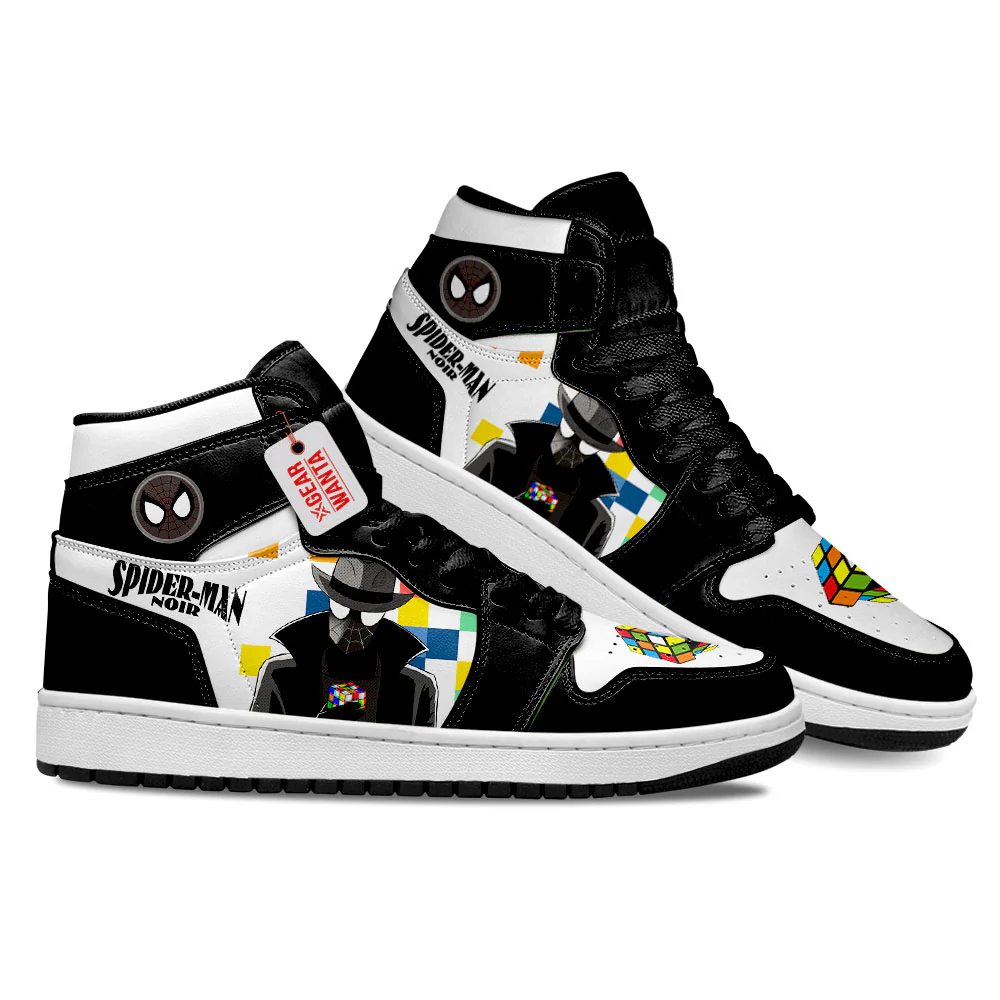 Spider Man Noir Rubik High-Top Leather Sneakers Collection - Image 3