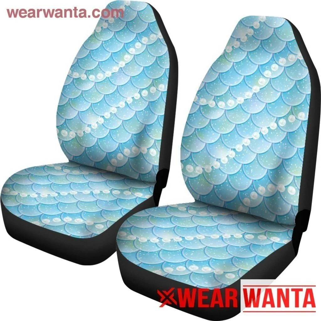 White Pearl & Mermaid Car Seat Covers Custom Car Decoration - Image 3