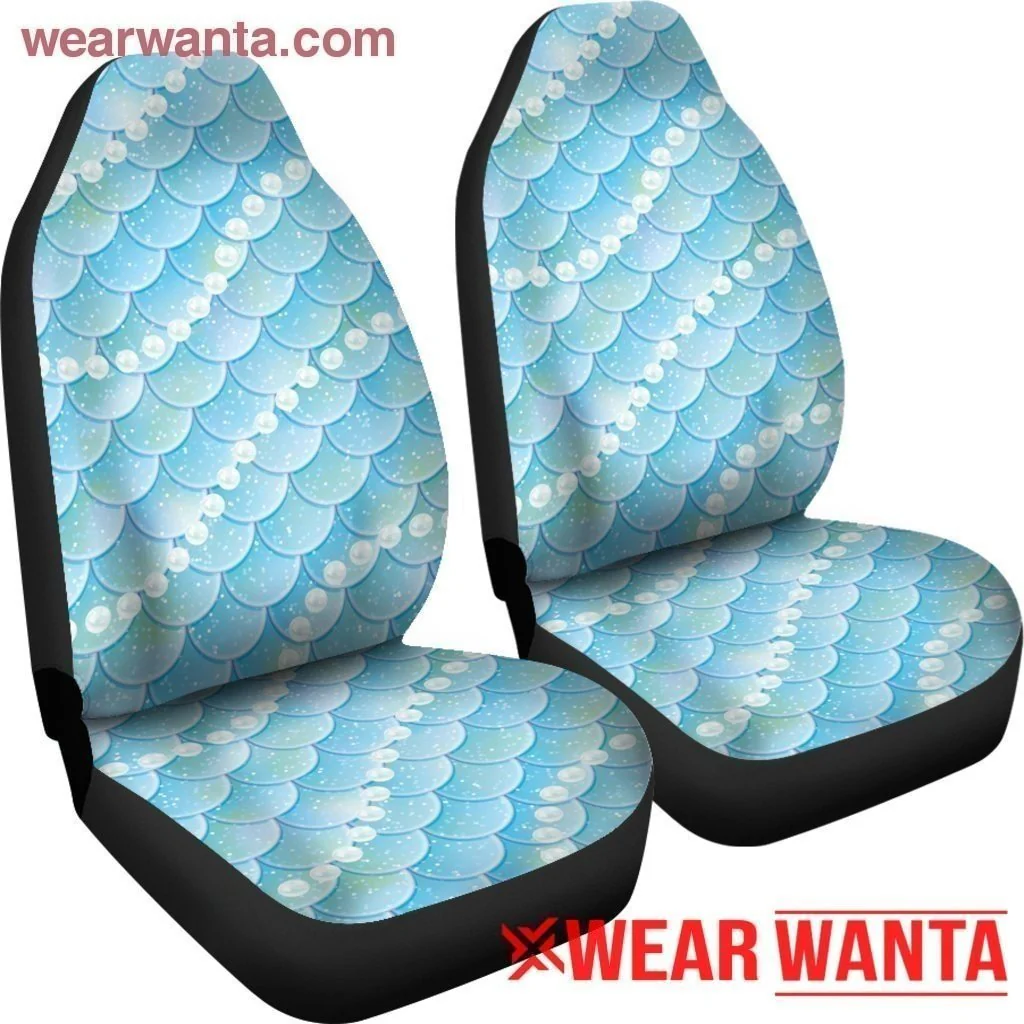 White Pearl & Mermaid Car Seat Covers Custom Car Decoration - Image 5